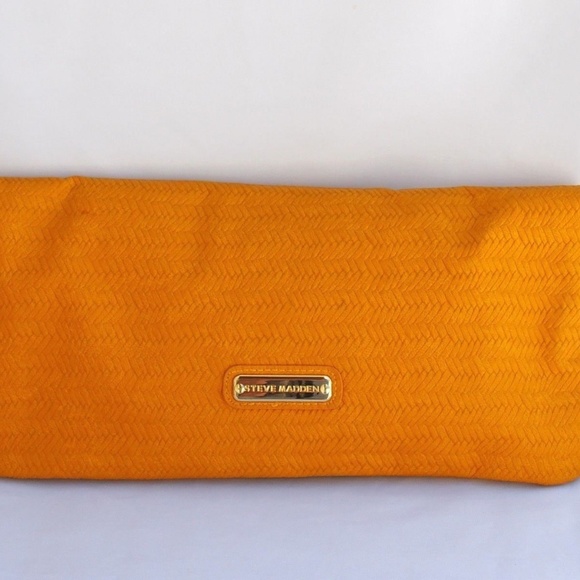 Steve Madden Handbags - Steve Madden Mustard Weave Design Clutch